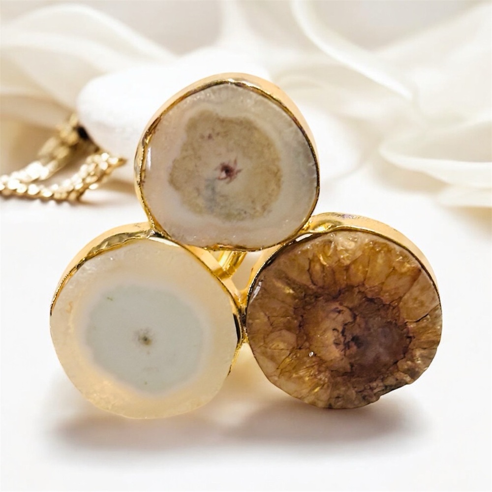 Sassy Jones Gold-tone and Gemstone Adjustable Ring